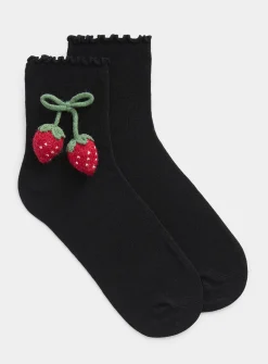3D accent ankle socks