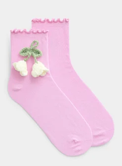 3D accent ankle socks
