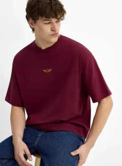 D embroidery crew-neck T-shirt