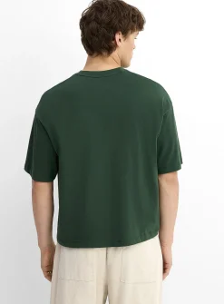 D embroidery crew-neck T-shirt