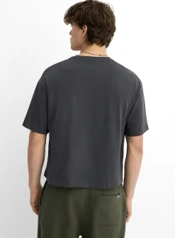 D embroidery crew-neck T-shirt