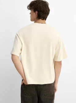 D embroidery crew-neck T-shirt
