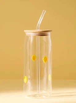 3D fruit large glass with straw