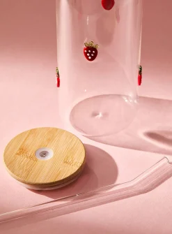 3D fruit large glass with straw