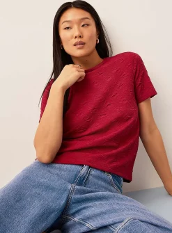 3D texture boxy-fit T-shirt