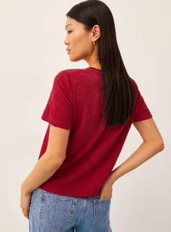 3D texture boxy-fit T-shirt