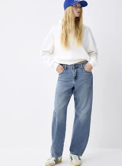 Dad relaxed barrel-leg jean