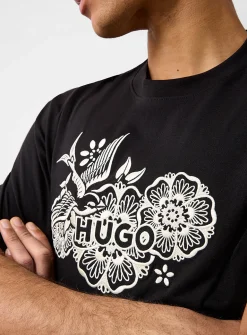 Dangen floral embroidery logo T-shirt