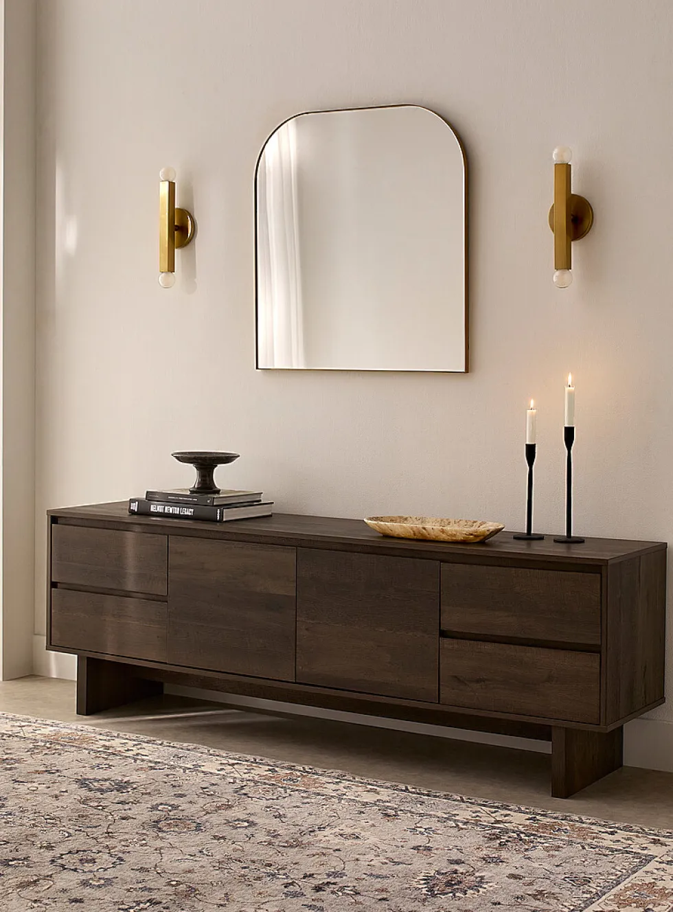 Dark brown laminate TV unit