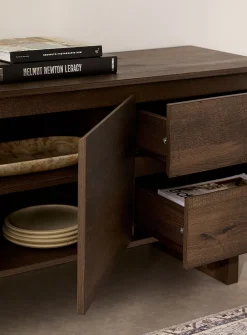 Dark brown laminate TV unit