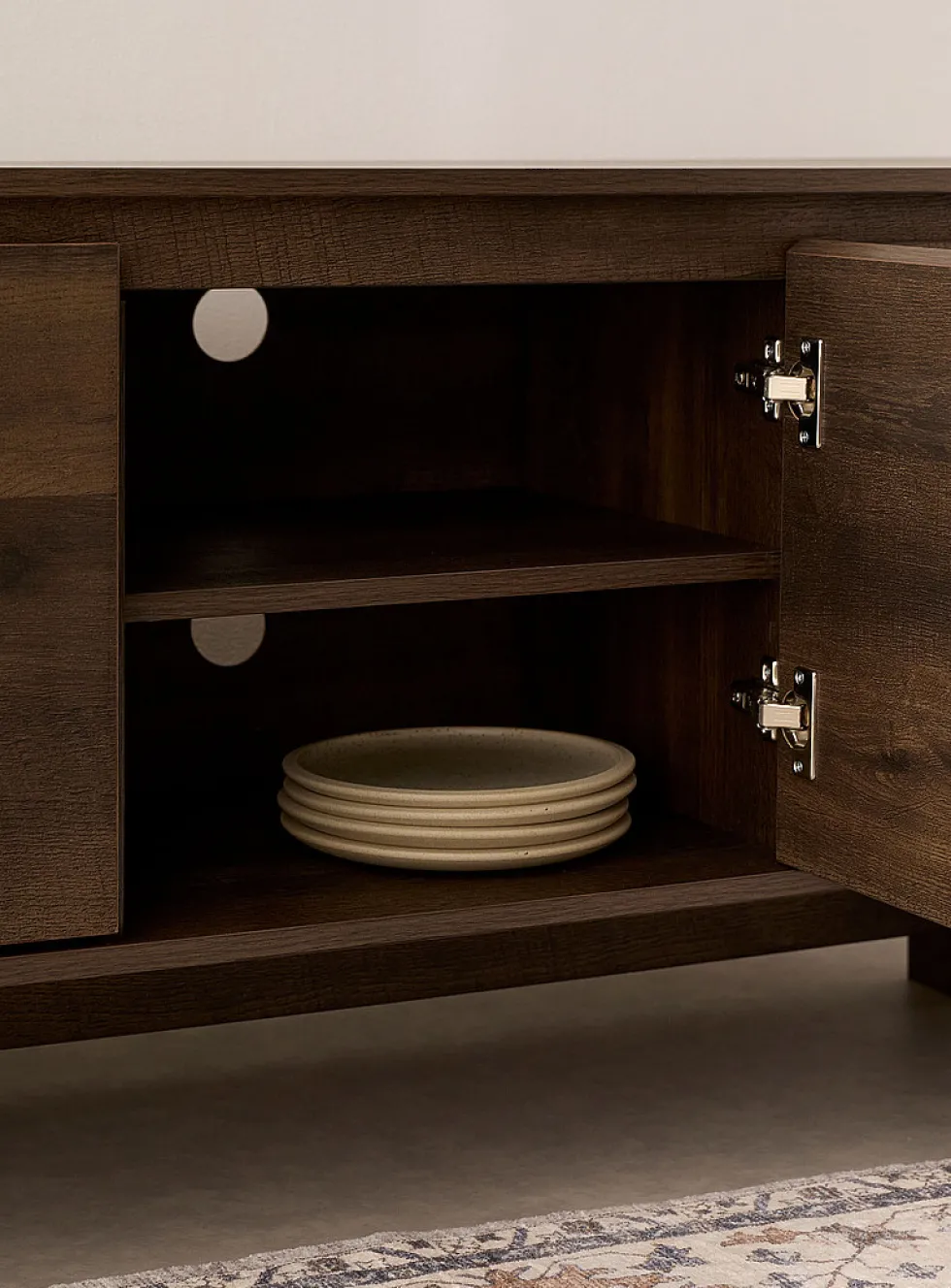 Dark brown laminate TV unit