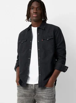 Dark denim Western shirt