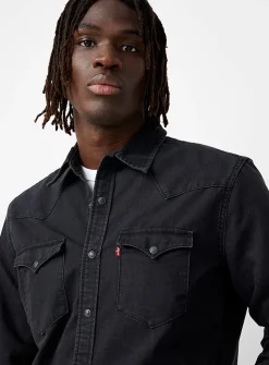 Dark denim Western shirt