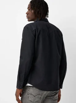 Dark denim Western shirt