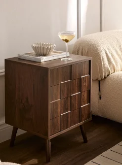 Dark walnut-finish accent table