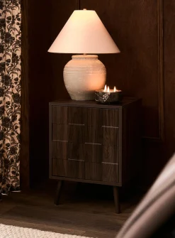 Dark walnut-finish accent table