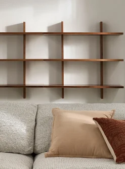Dark wool triple wall shelf