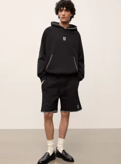 Daronso contrast-embroidery terry-lined short