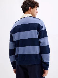 David striped rugby polo