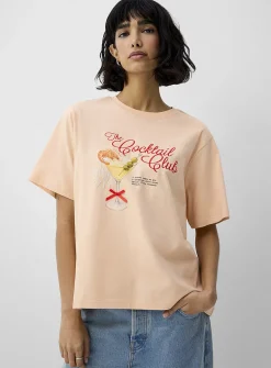 Decorated print loose boxy-fit T-shirt