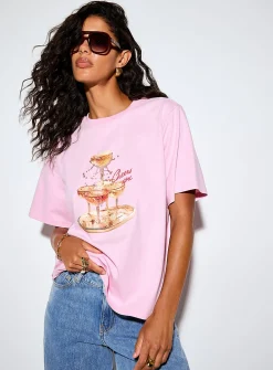 Decorated print loose boxy-fit T-shirt