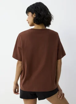 Decorated print loose boxy-fit T-shirt
