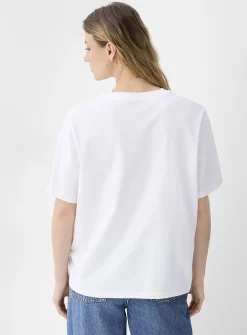 Decorated print loose boxy-fit T-shirt
