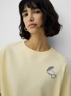 Decorated print loose boxy-fit T-shirt