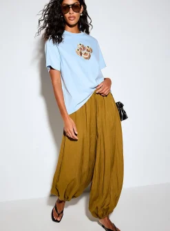 Decorated print loose boxy-fit T-shirt