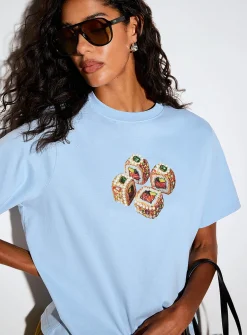 Decorated print loose boxy-fit T-shirt