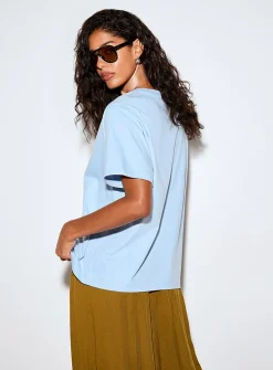 Decorated print loose boxy-fit T-shirt