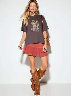 Decorated print loose boxy-fit T-shirt
