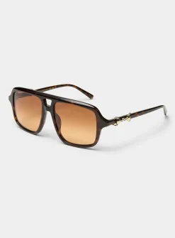 Decorated temples aviator sunglasses