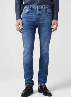 Delaware washed blue slim-leg jean