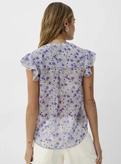 Delicate pleating sheer chiffon blouse