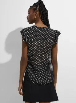 Delicate pleating sheer chiffon blouse