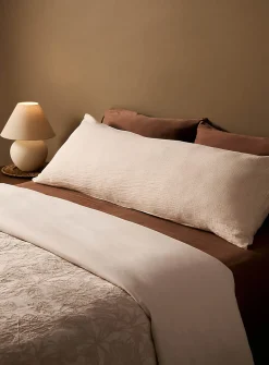 Delicate stripes organic cotton gauze body pillow sham