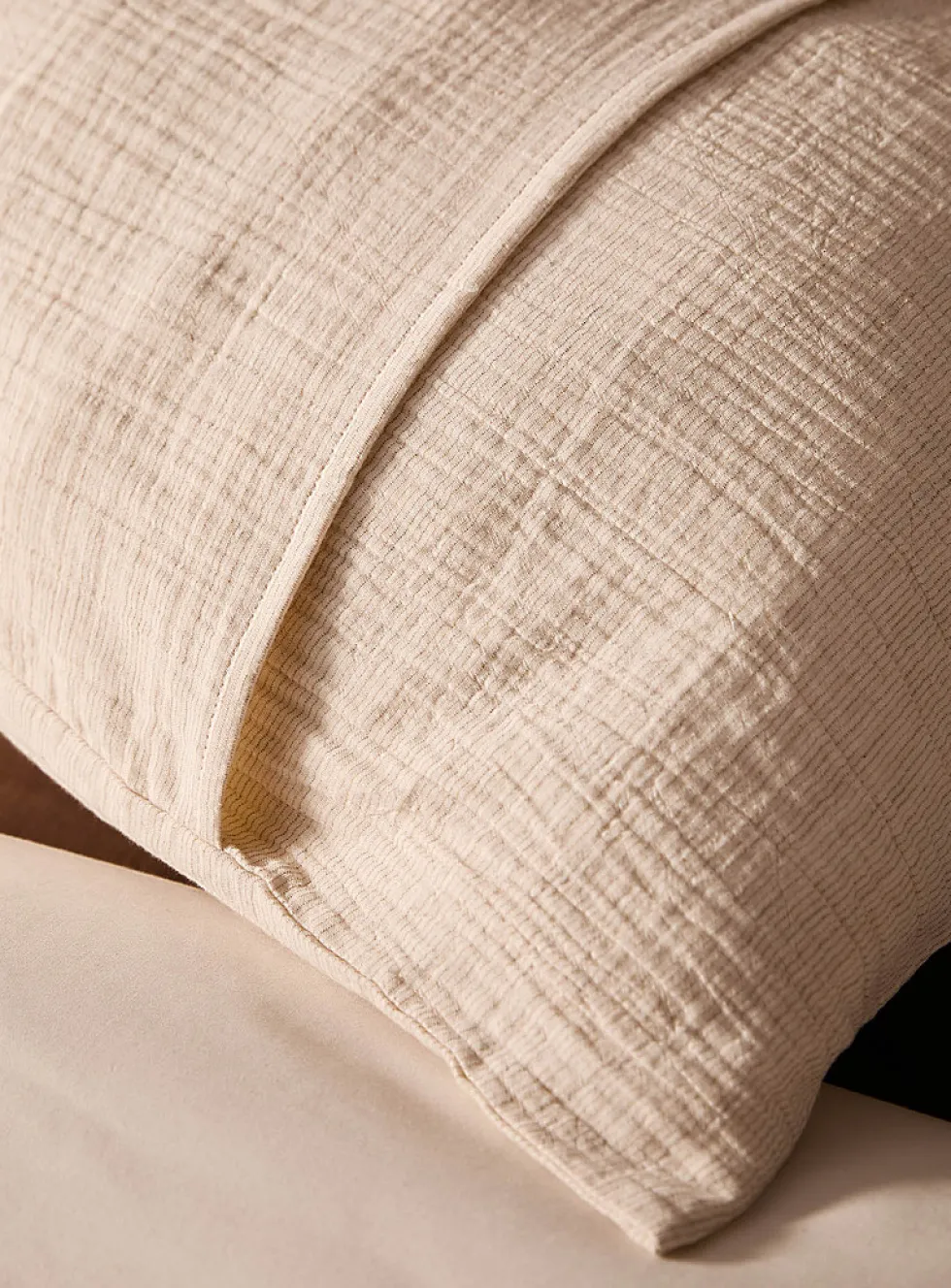 Delicate stripes organic cotton gauze body pillow sham