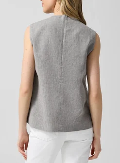 Della linen-cotton blend asymmetrical top