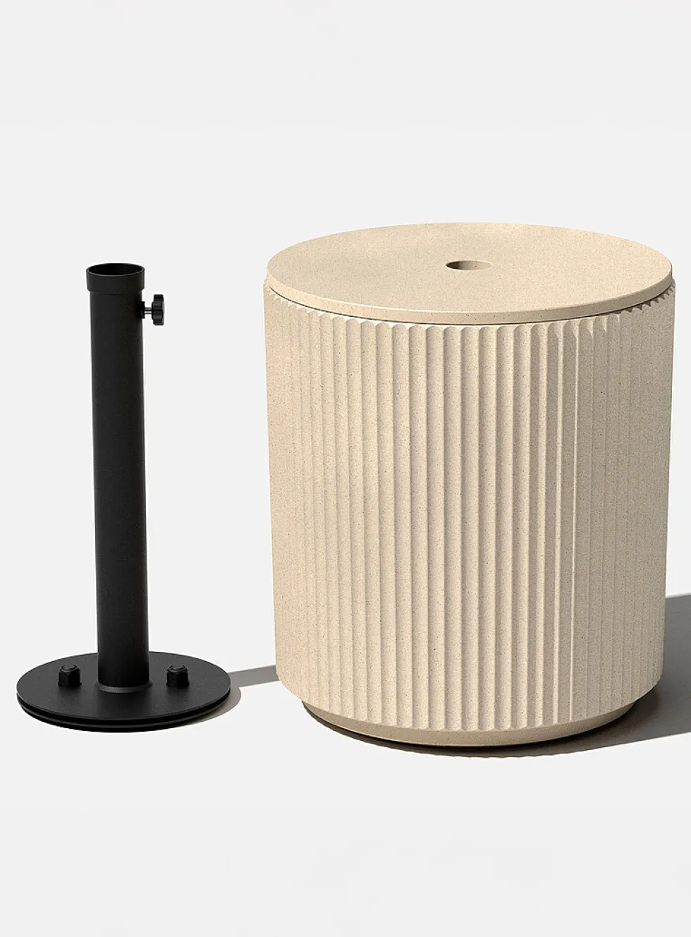 Demi grooved umbrella side table