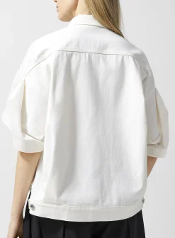 Denim back white shirt