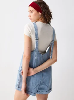 Denim carpenter romper