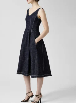 Denim fitted dress