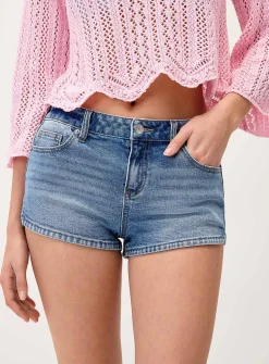 Denim mini short