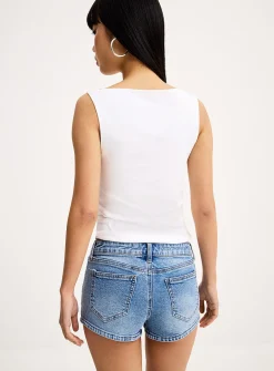 Denim mini short