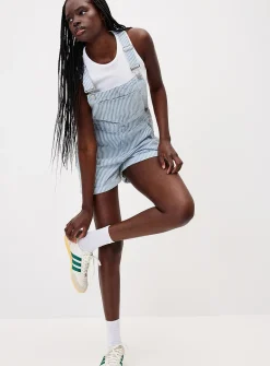 Denim overall shorts
