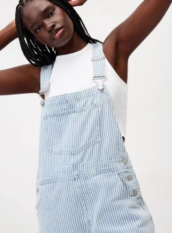 Denim overall shorts