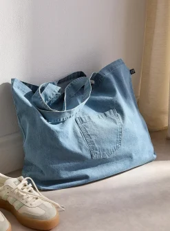 Denim shopping bag