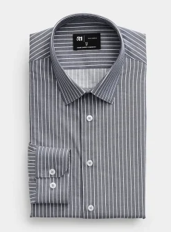Denim-blue striped shirt