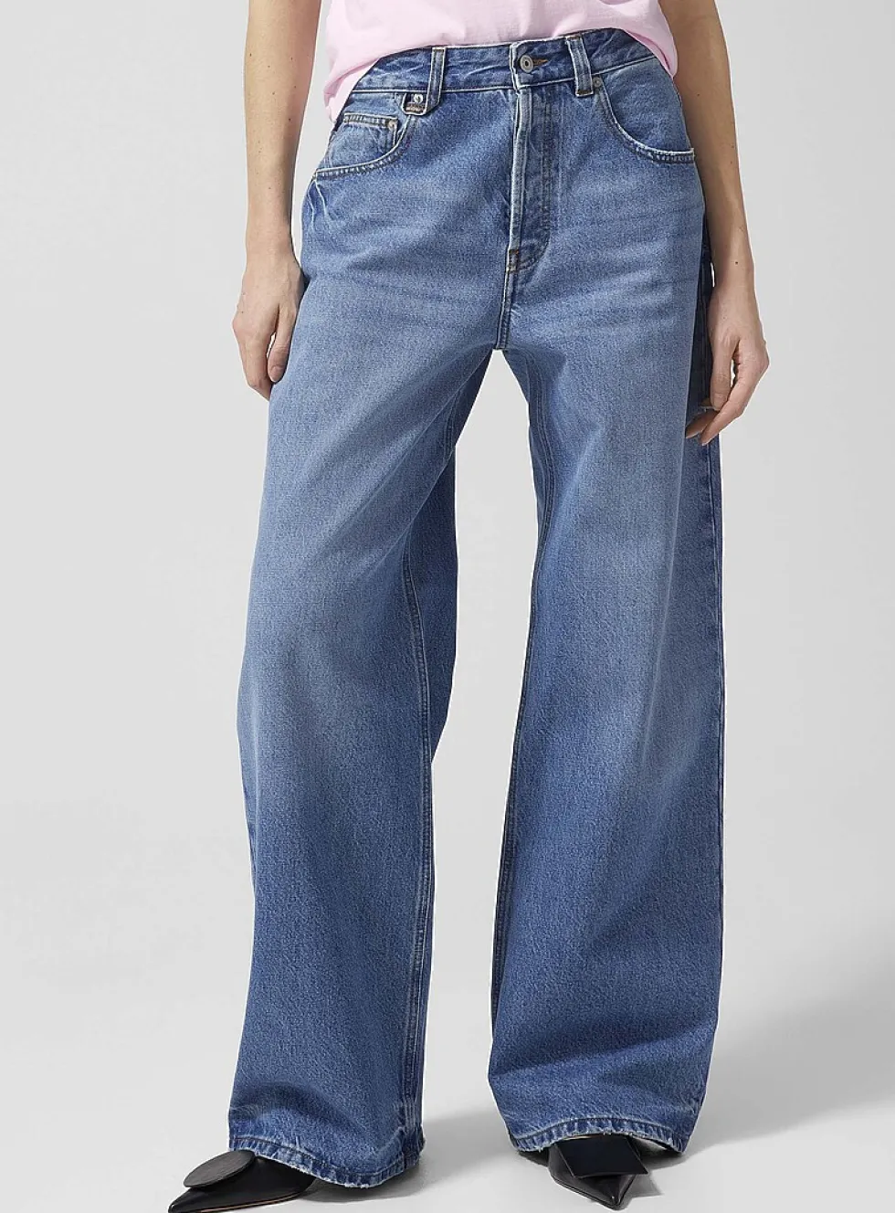 de-Nîmes wide-leg jean